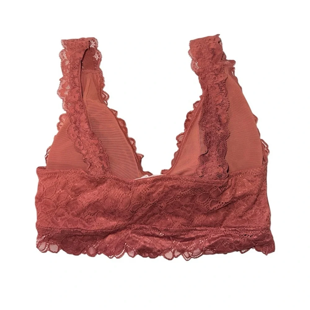 Maurices Rust Orange Wide Strap Lace Bralette V-neck Pullover Medium Women’s